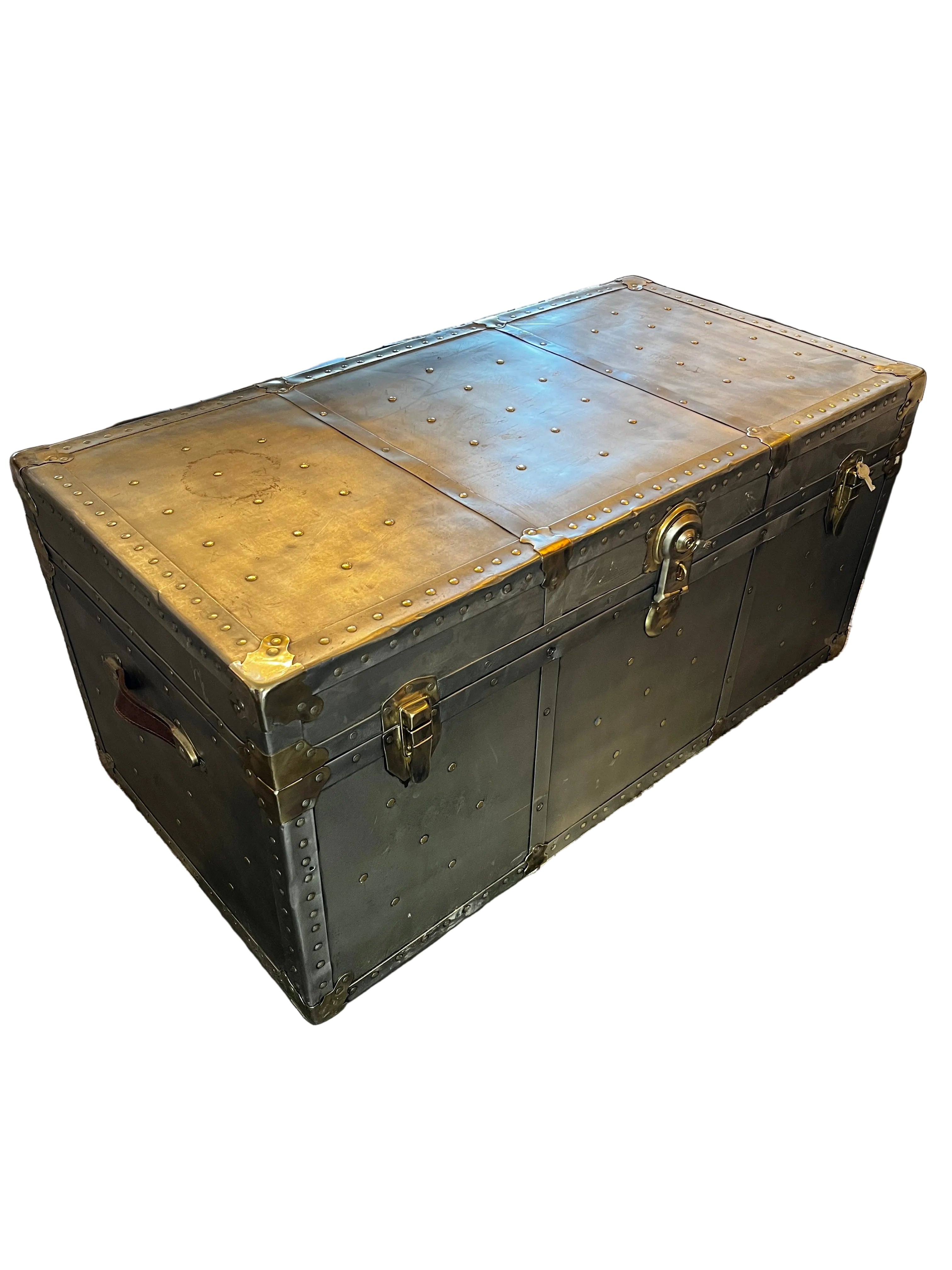 Vintage Industrial Steamer Trunk