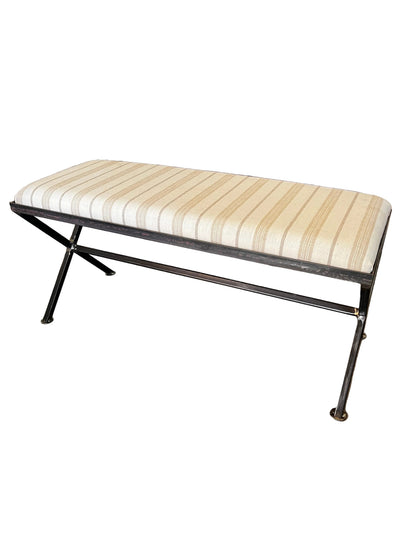 Neutral Stripe Blanket-Top Bench