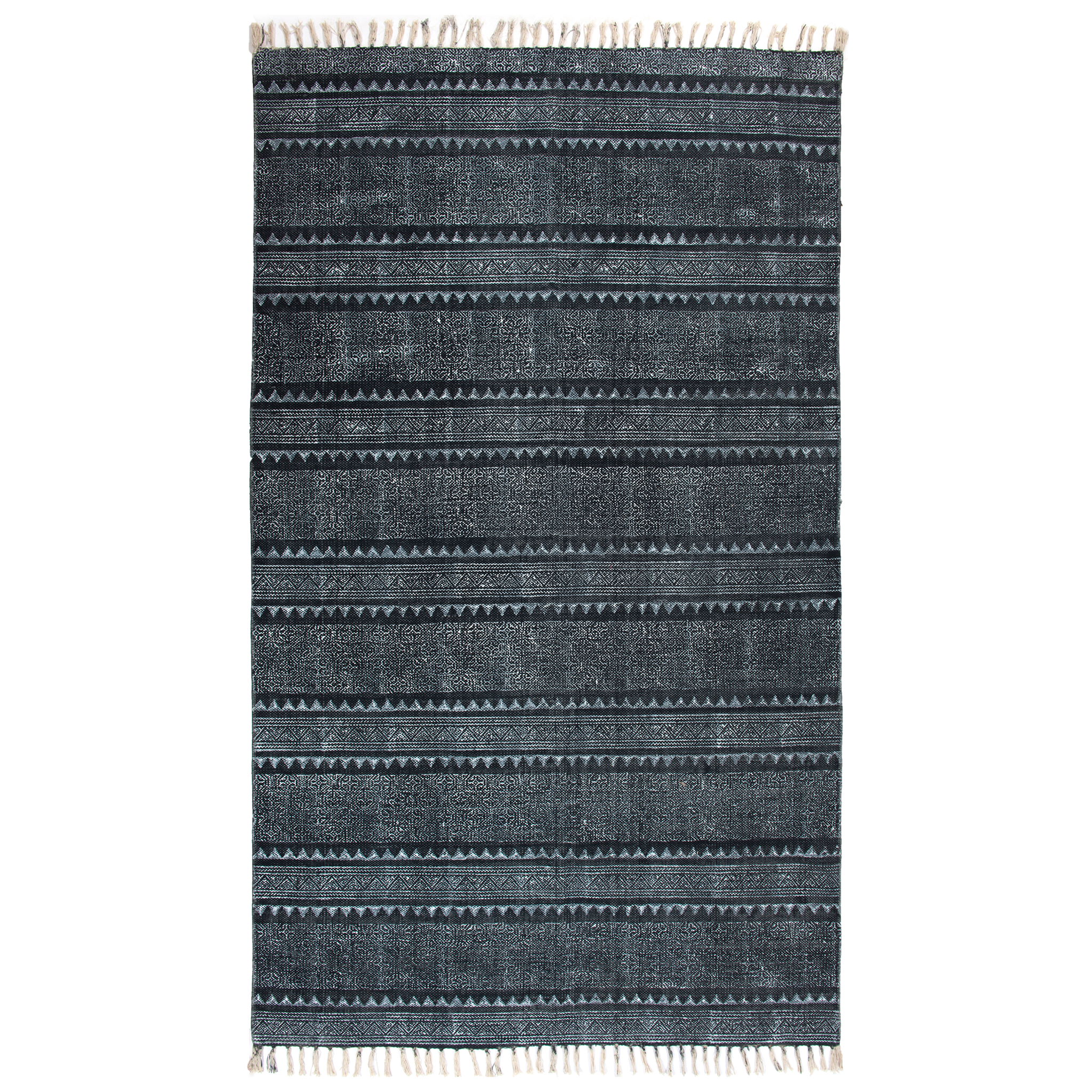 Indigo Block Print Area Rug