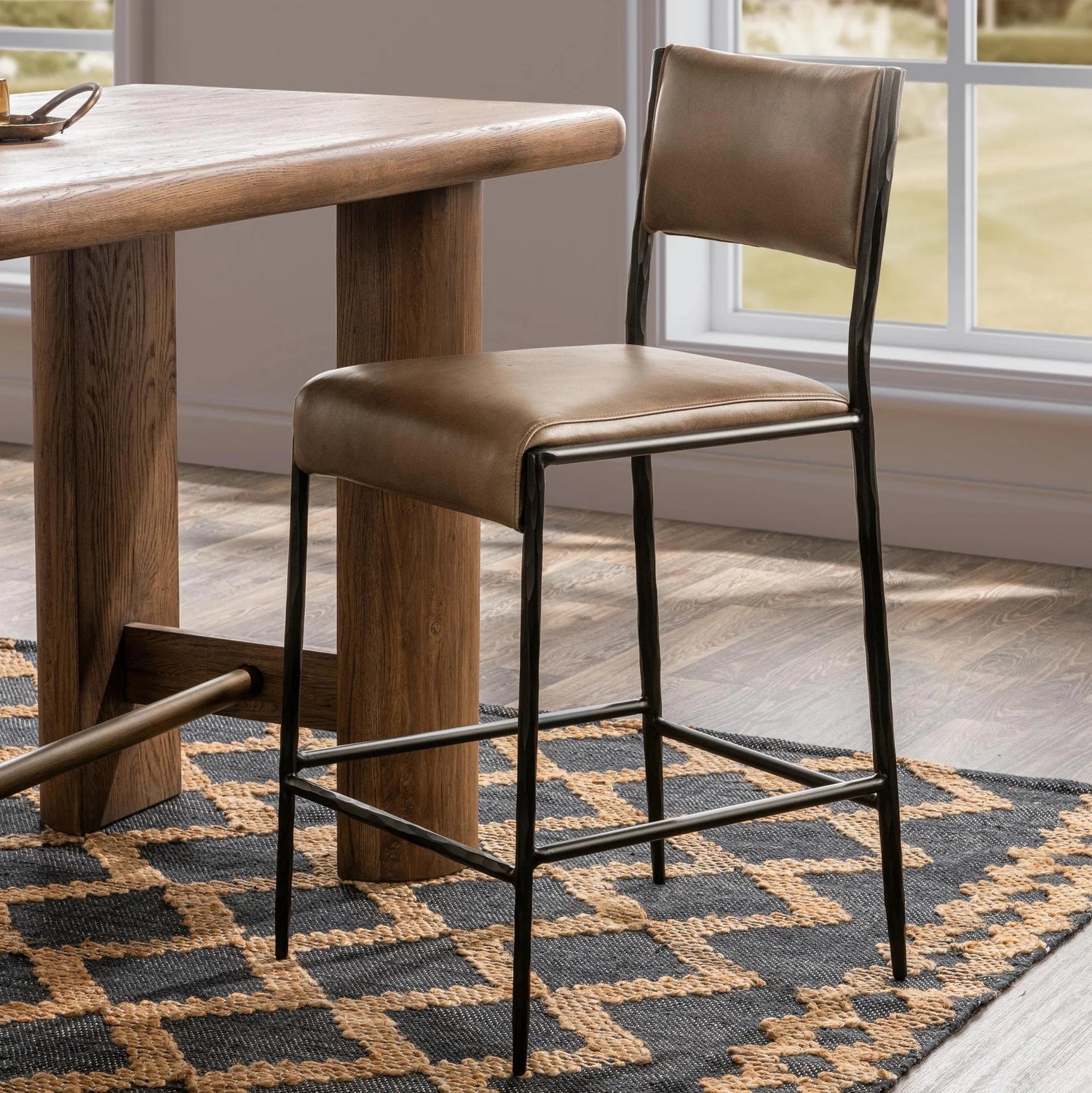 Kayne Leather Counter Stool
