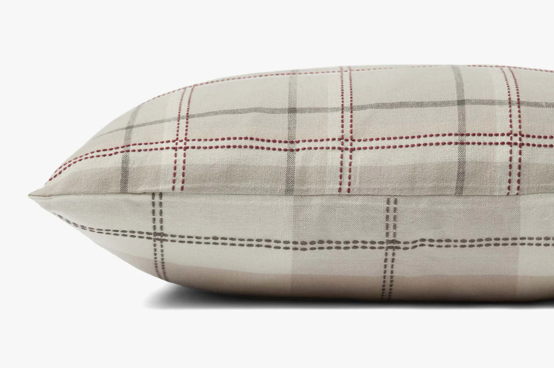 Plaid Cotton Woven Pillow - 18x18