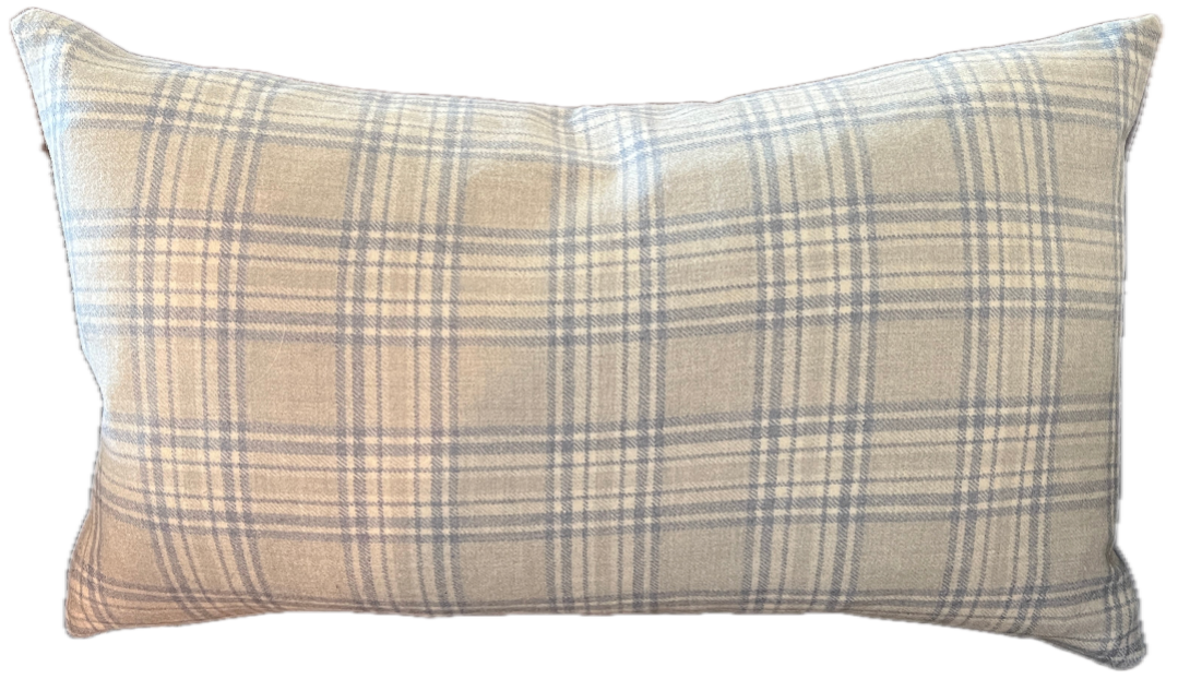 Plaid Wool &amp; Velvet Pillow