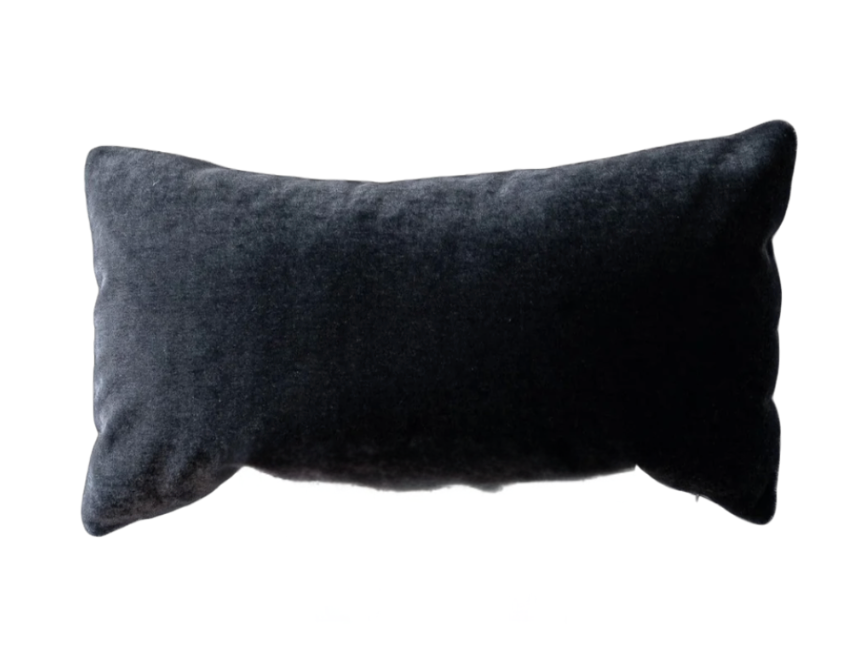 Charcoal Mohair Lumbar Pillow