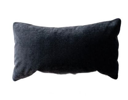 Charcoal Mohair Lumbar Pillow