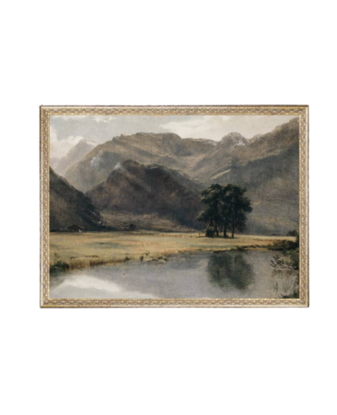 River Mountainscape Framed Art