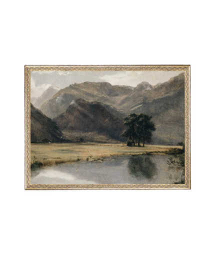 River Mountainscape Framed Art
