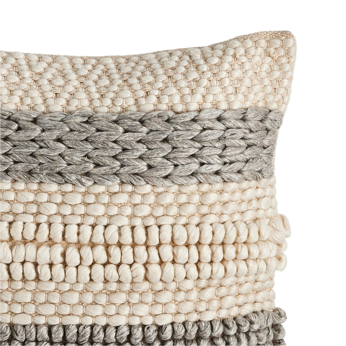 Textured Stripe Pillow - Gray Natural