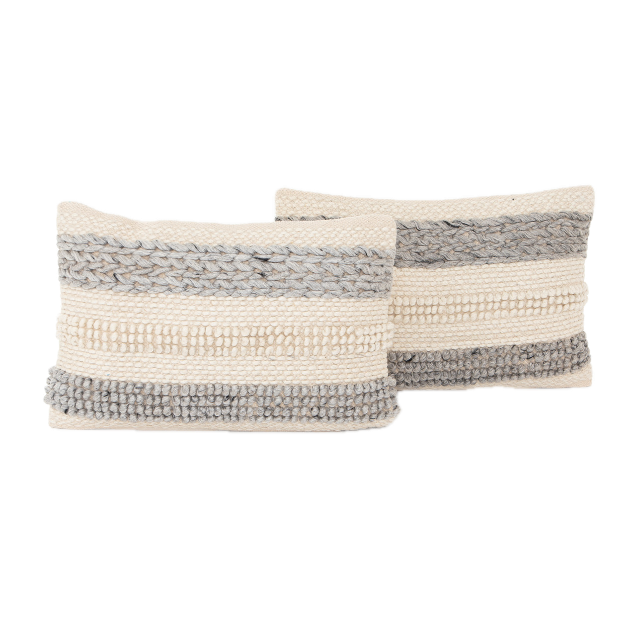 Textured Stripe Pillow - Gray Natural