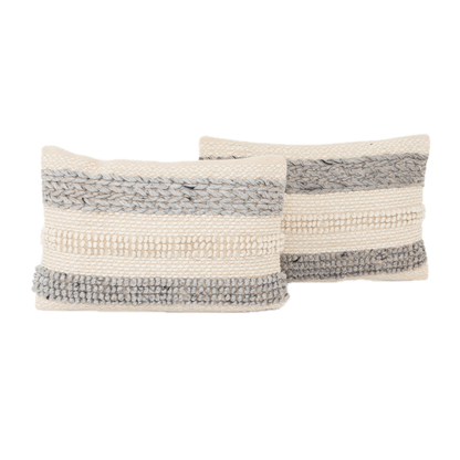 Textured Stripe Pillow - Gray Natural