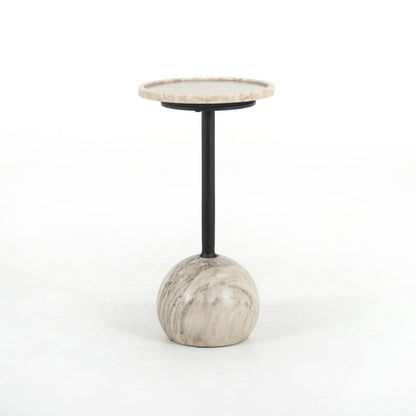 Viola Accent Table White Marble
