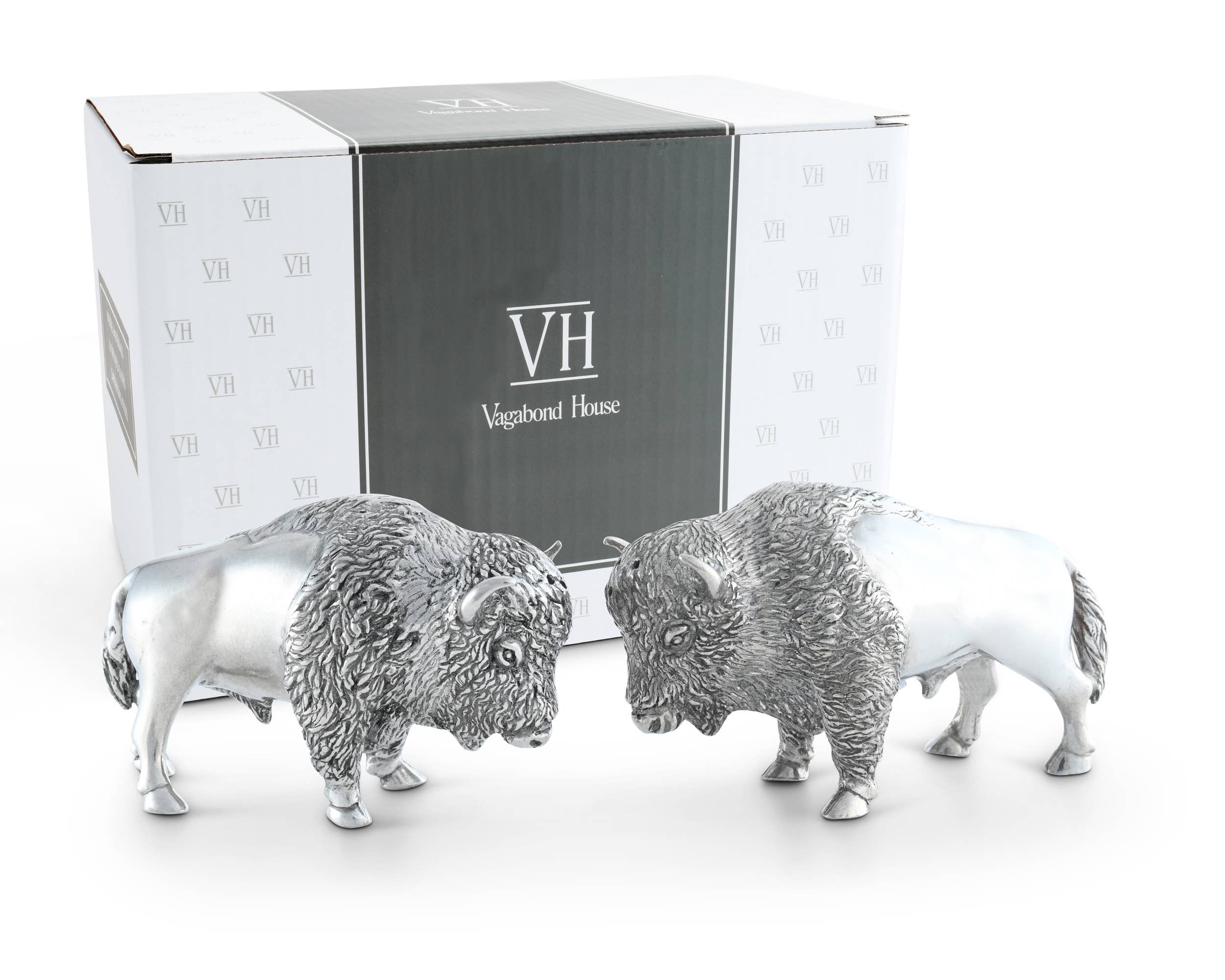 Pewter Bison Salt &amp; Pepper Set