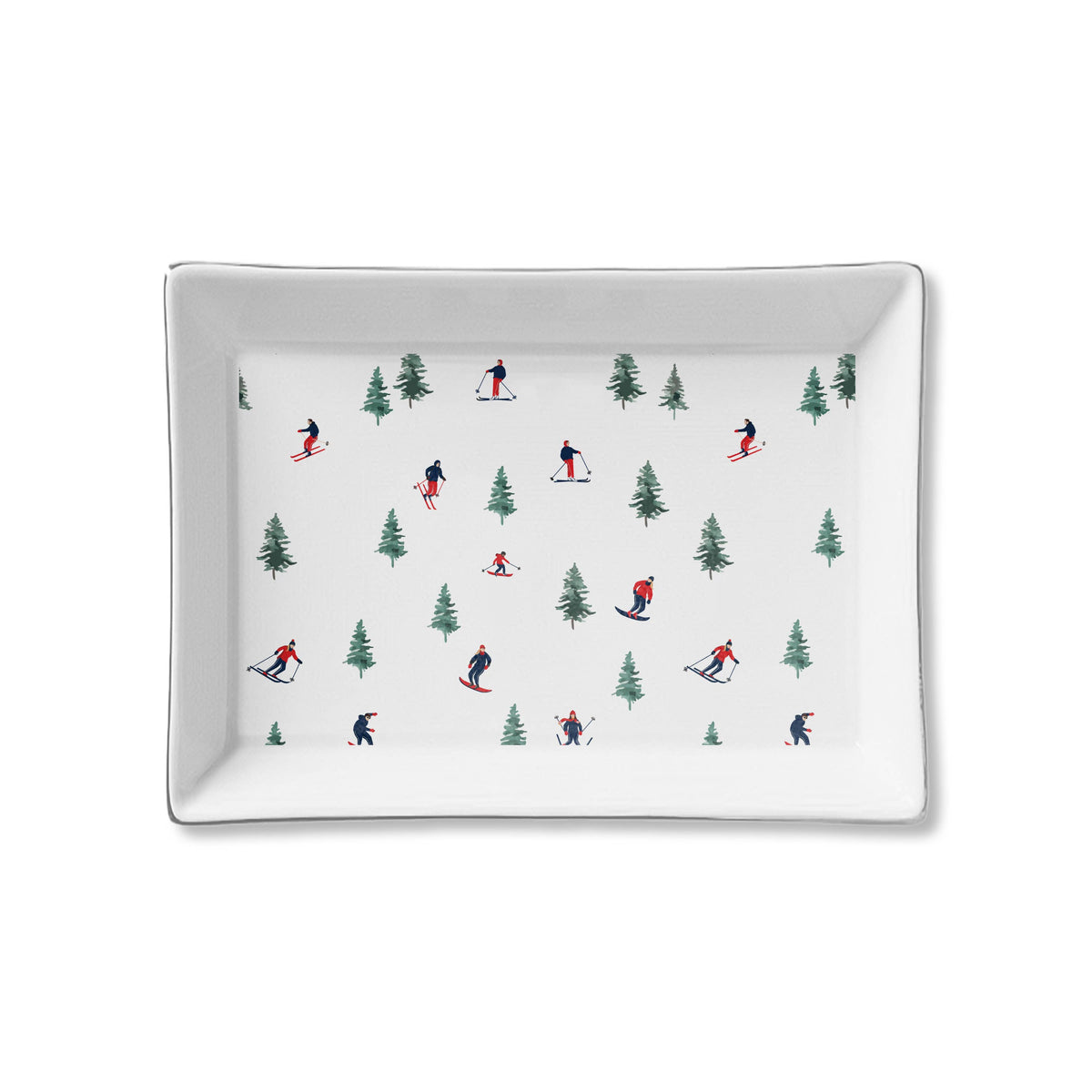 Ceramic Tray - Skiers (New)