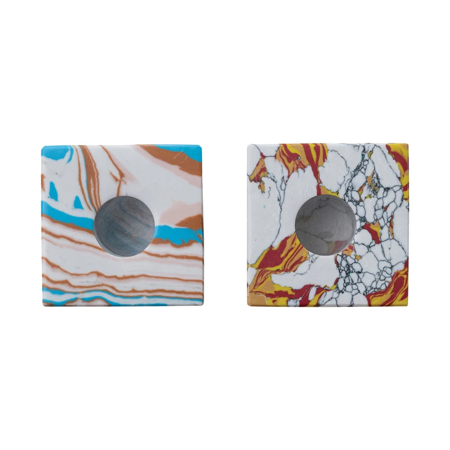 Recycled Stone &amp; Resin Taper Holder