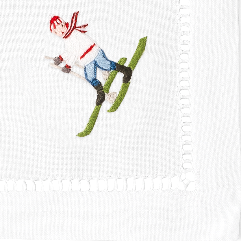 Skiers Cocktail Napkins - Mixed Set of 4