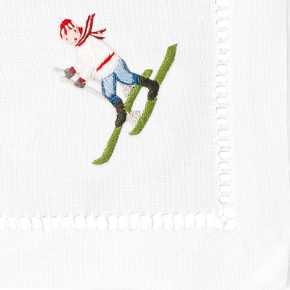 Skiers Cocktail Napkins - Mixed Set of 4