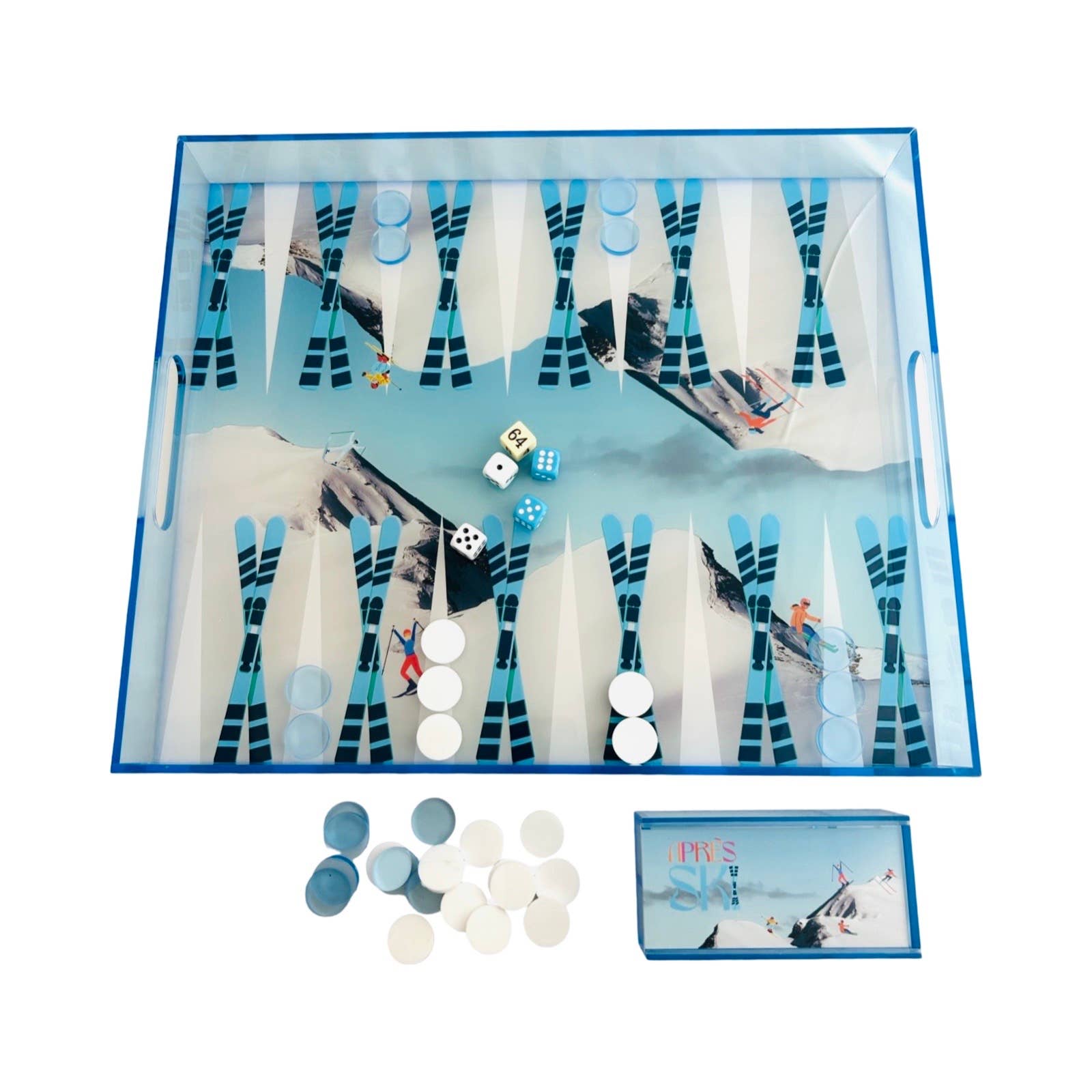 Game - Backgammon Tray - Skiing