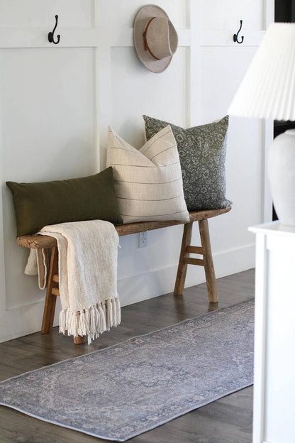 Evans Neutral Striped Throw Pillow