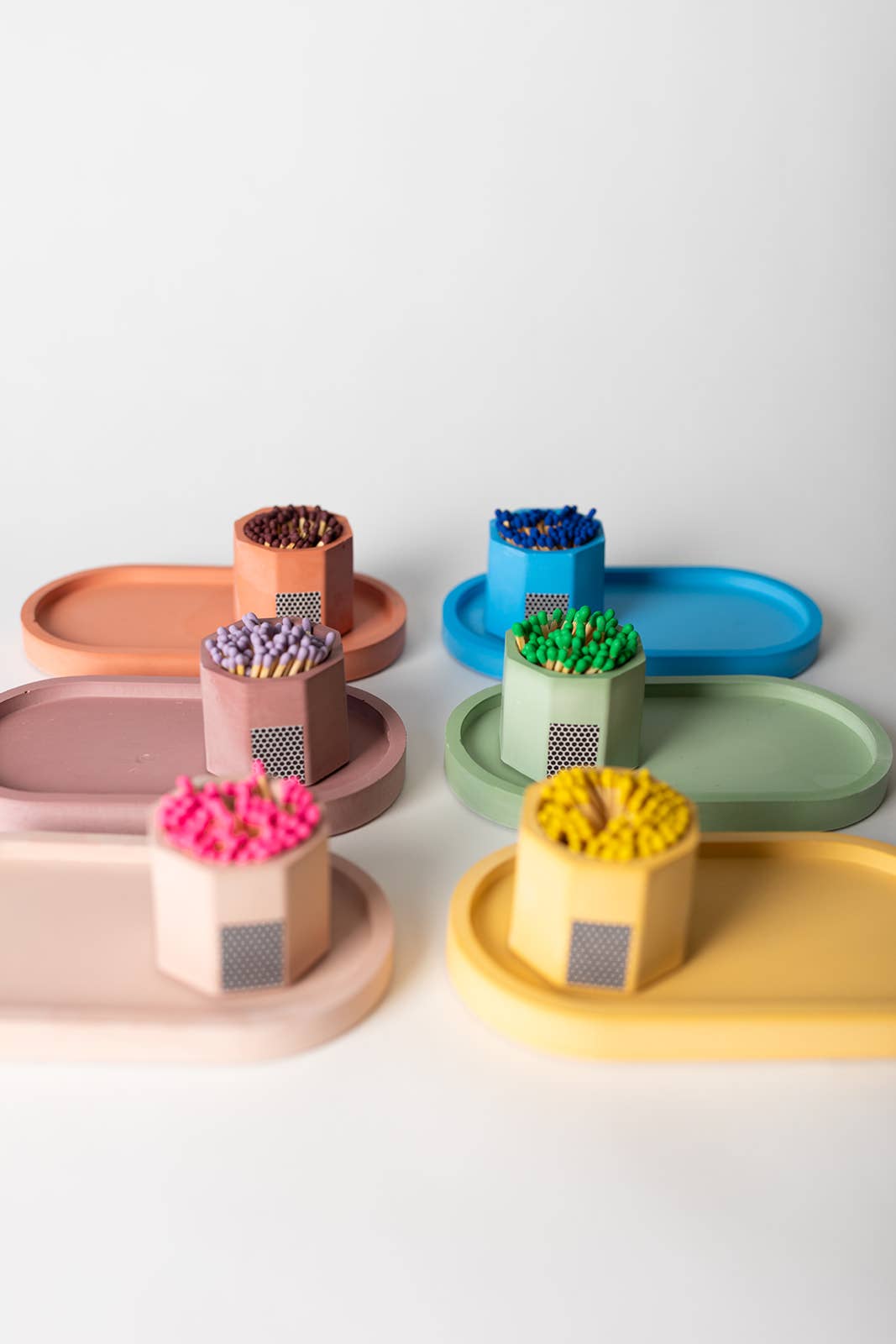 Concrete Candle Tray – Colored Base for Candle Display &amp; Styling: Navy