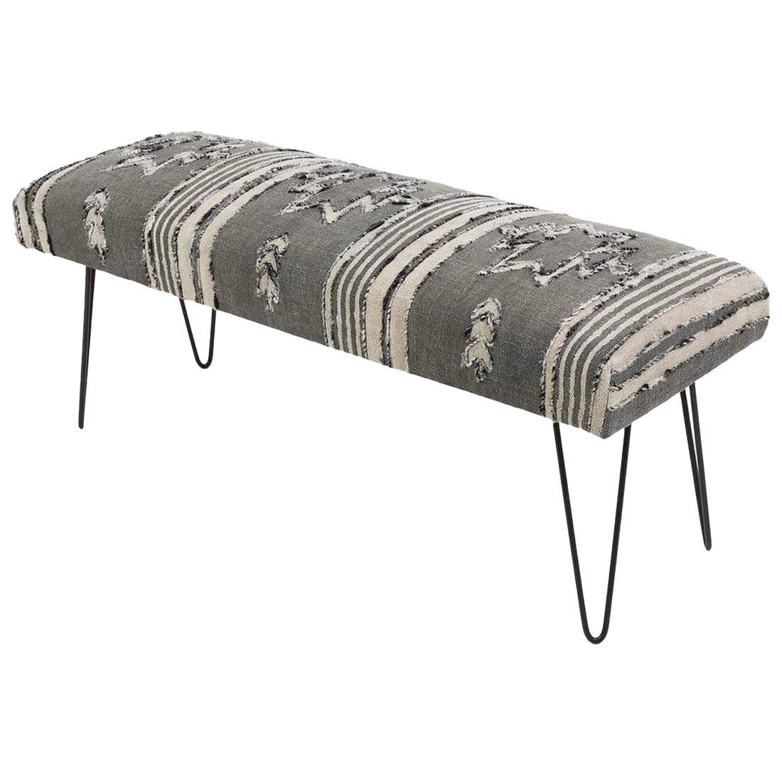 Batu Upholstered Top Bench Gray