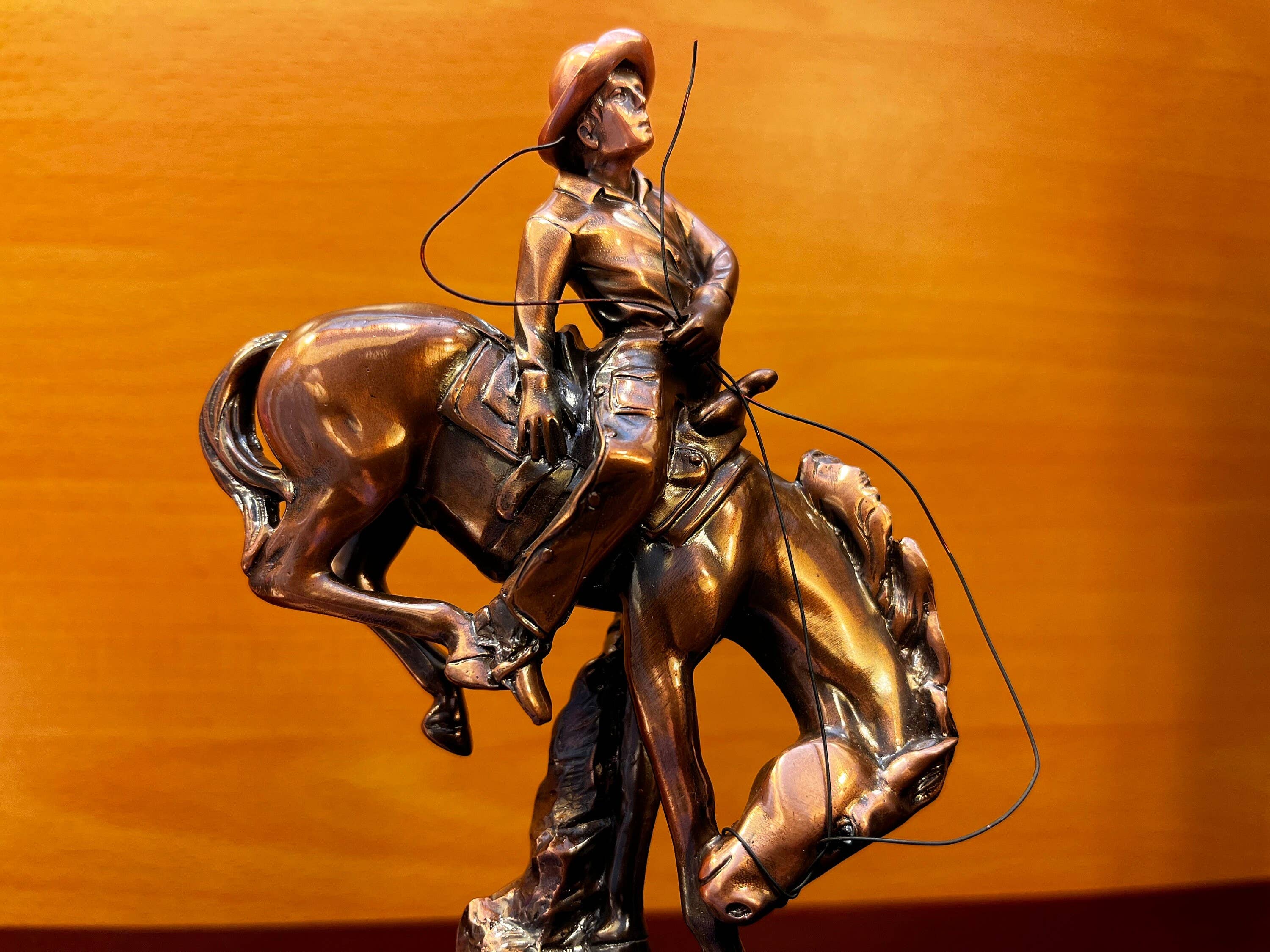 Cowboy on Horse Sculpture