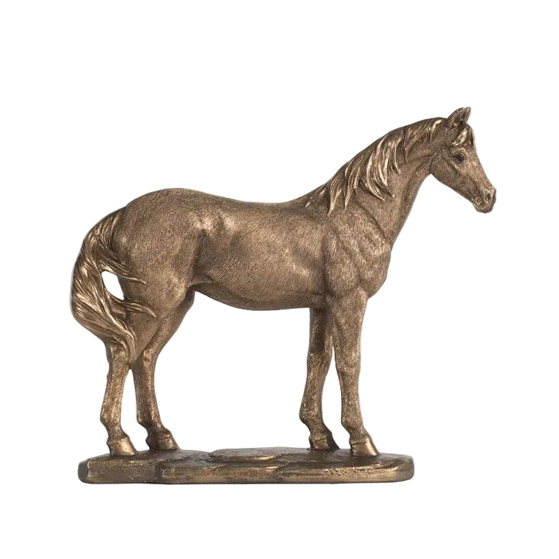 Rustic Polyresin Standing Horse Statue