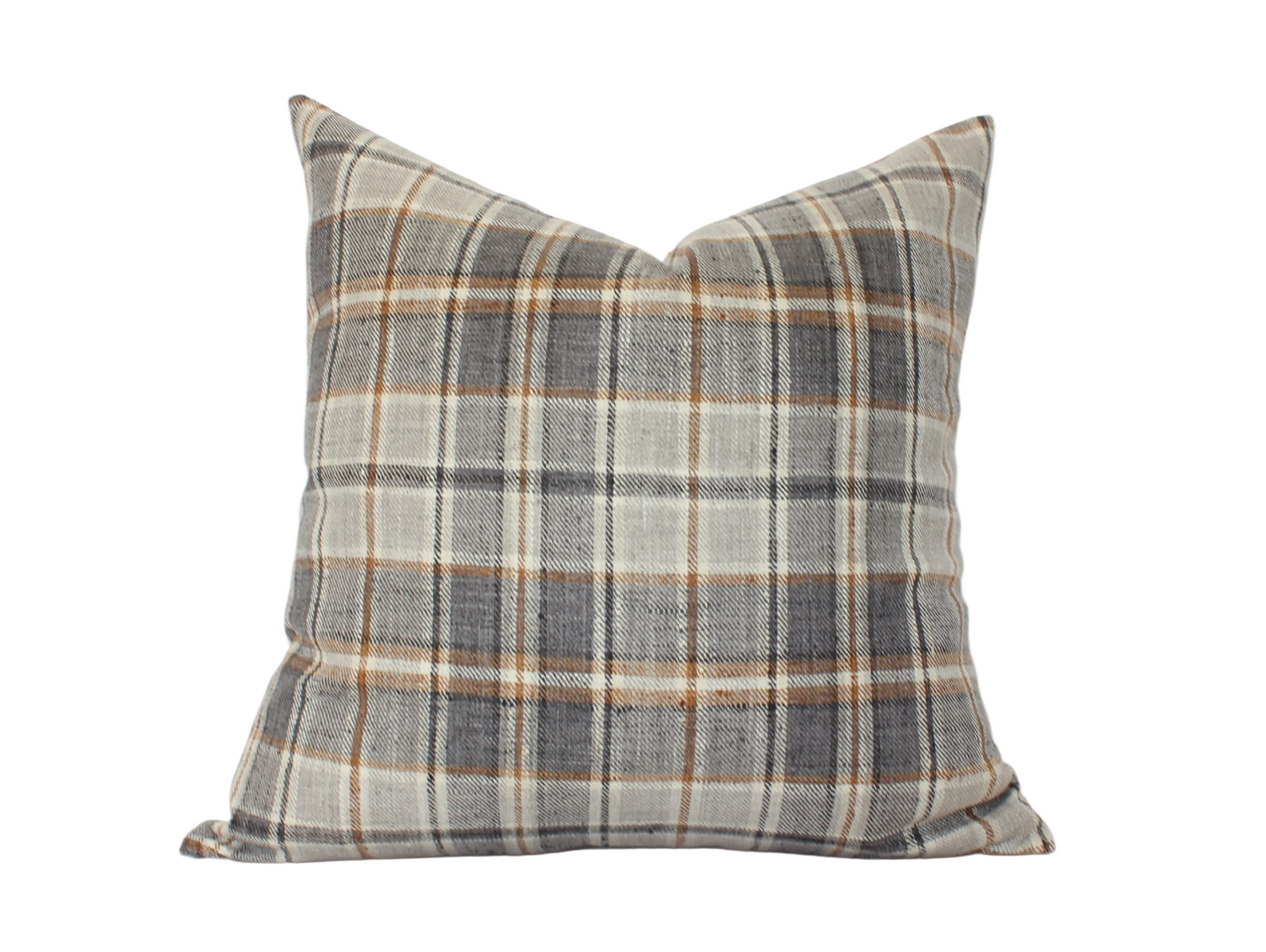 Nolan Brown Plaid Throw Pillow