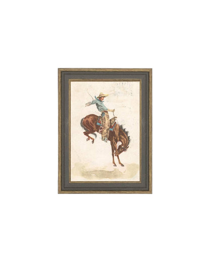 Bucking Bronco Framed Art