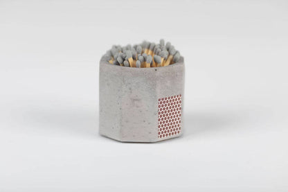 Concrete Match Holder – Modern Design with 2-Inch Safety Matches: All Black