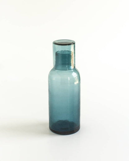 Handblown Hammered Glass Carafe: Smoke