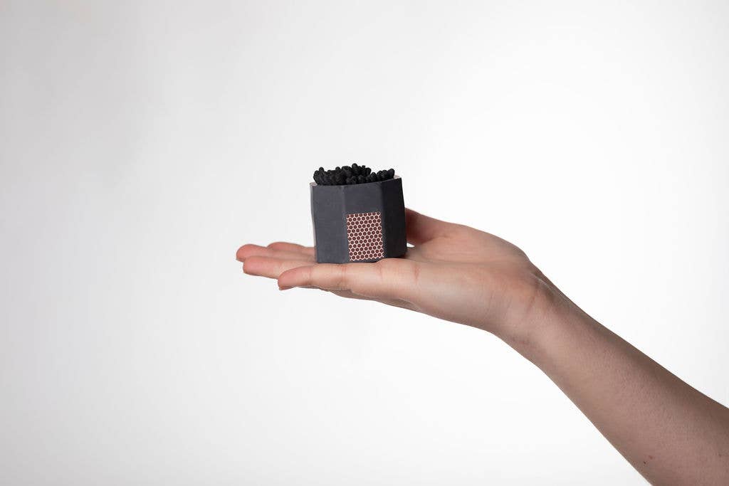 Concrete Match Holder – Modern Design with 2-Inch Safety Matches: Navy