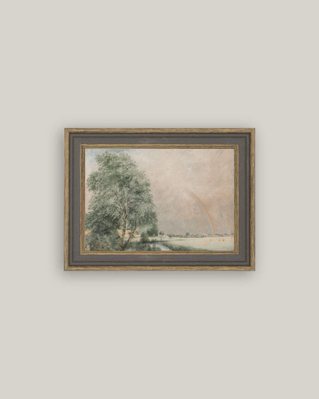 The Rainbow Framed Antique Art: 15x11
