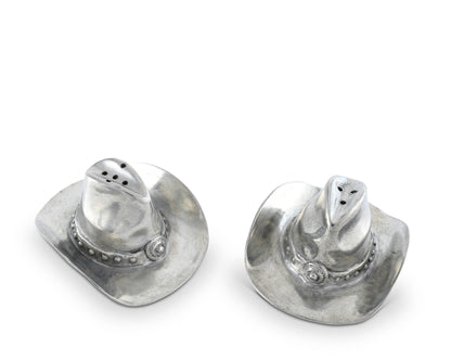 Pewter Cowboy Hat Salt &amp; Pepper Set