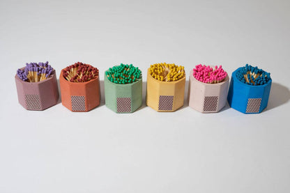 Concrete Match Holder – Modern Design with 2-Inch Safety Matches: All Black