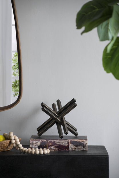 Modern Geometric Iron Sculpture