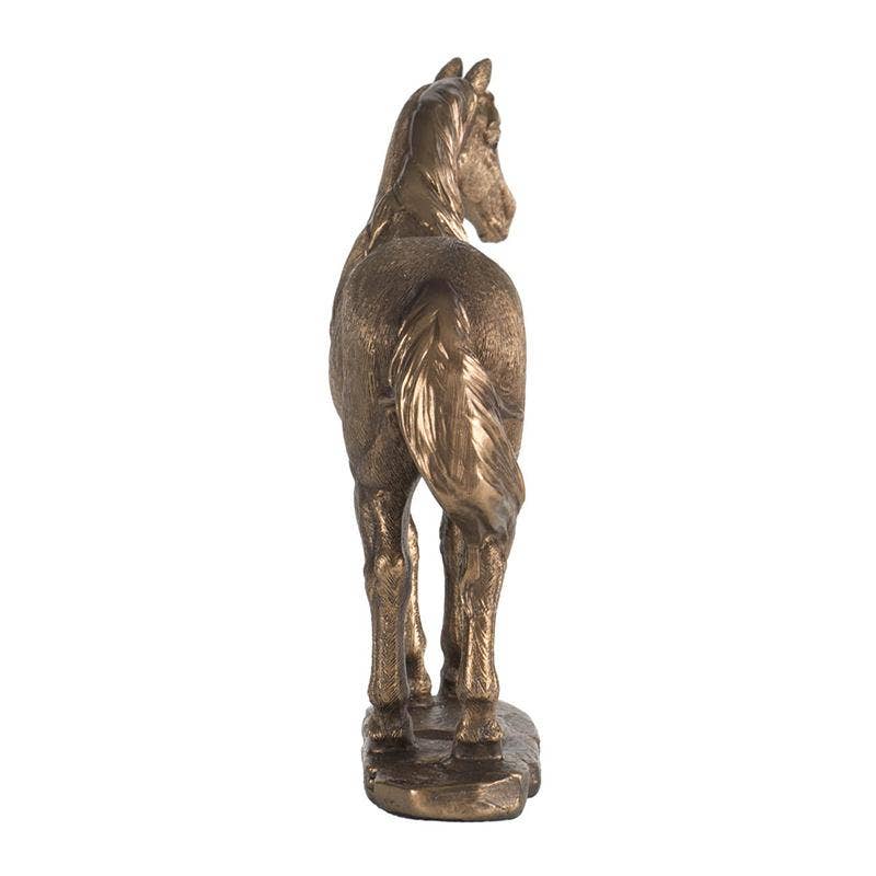 Rustic Polyresin Standing Horse Statue