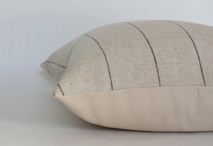 Evans Neutral Striped Throw Pillow