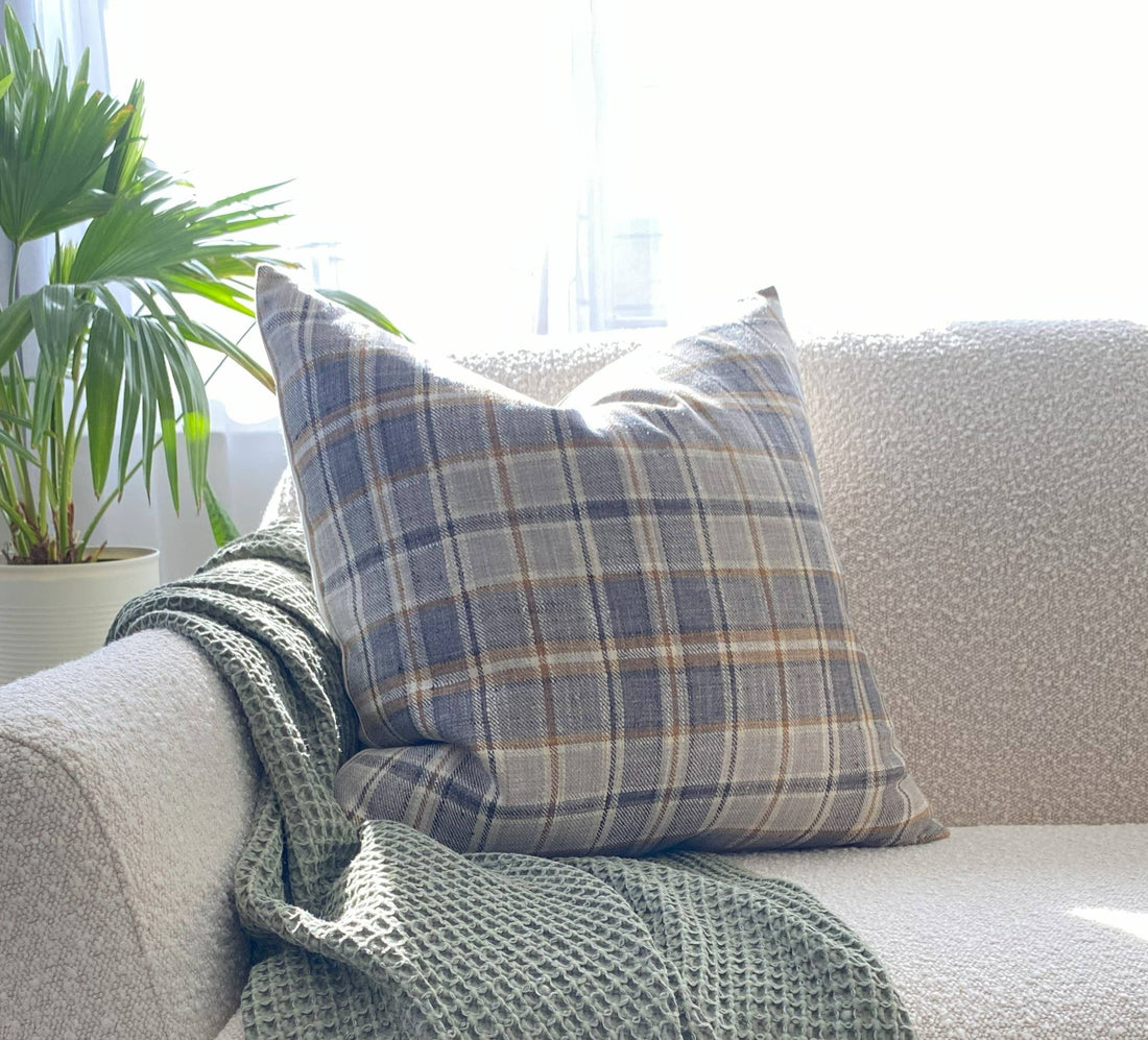 Nolan Brown Plaid Throw Pillow