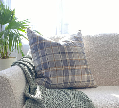Nolan Brown Plaid Throw Pillow