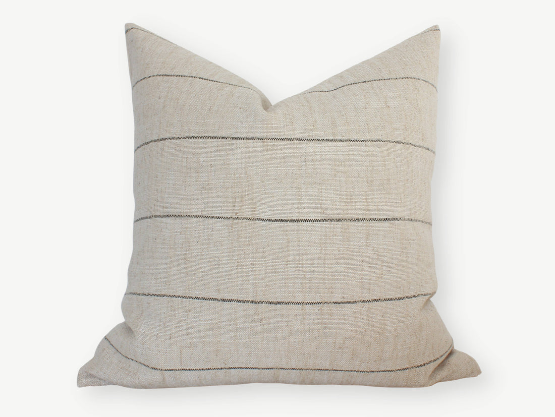 Evans Neutral Striped Throw Pillow