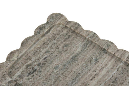 Scalloped Marble Tray with Natural Gray Finish