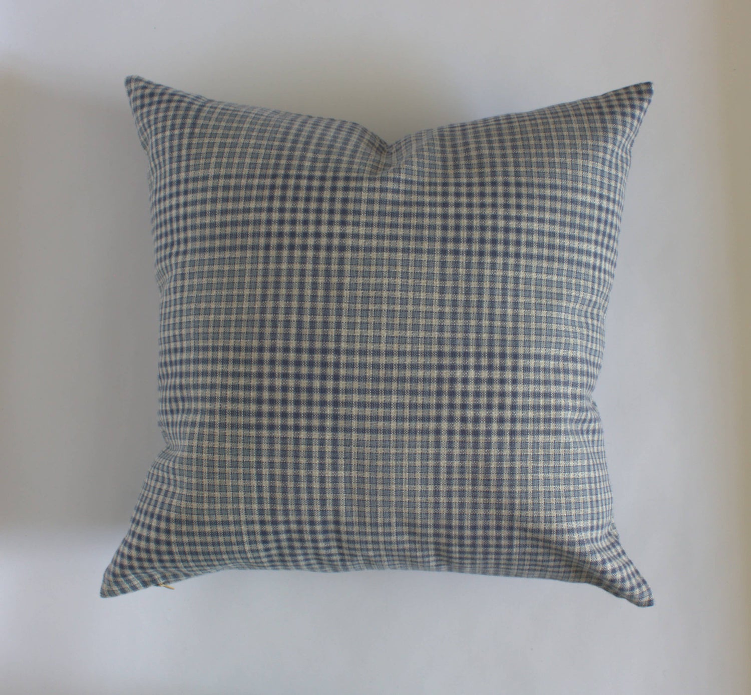 Olin Blue Gingham Lumbar Throw Pillow