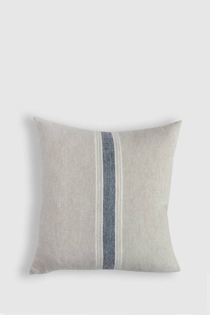 Casa Linen Pillow Cover - Available in 4 Colors: Beige with White and Navy Stripes