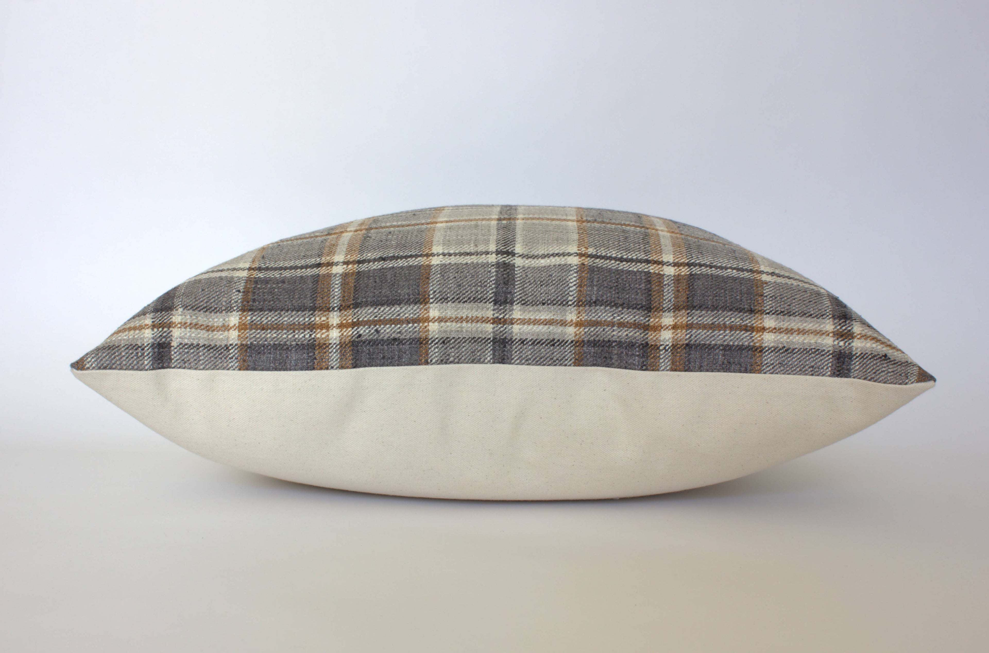Nolan Brown Plaid Throw Pillow