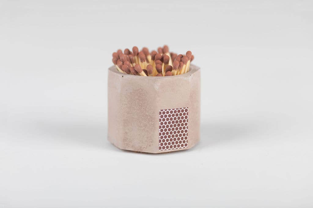 Concrete Match Holder – Modern Design with 2-Inch Safety Matches: Navy