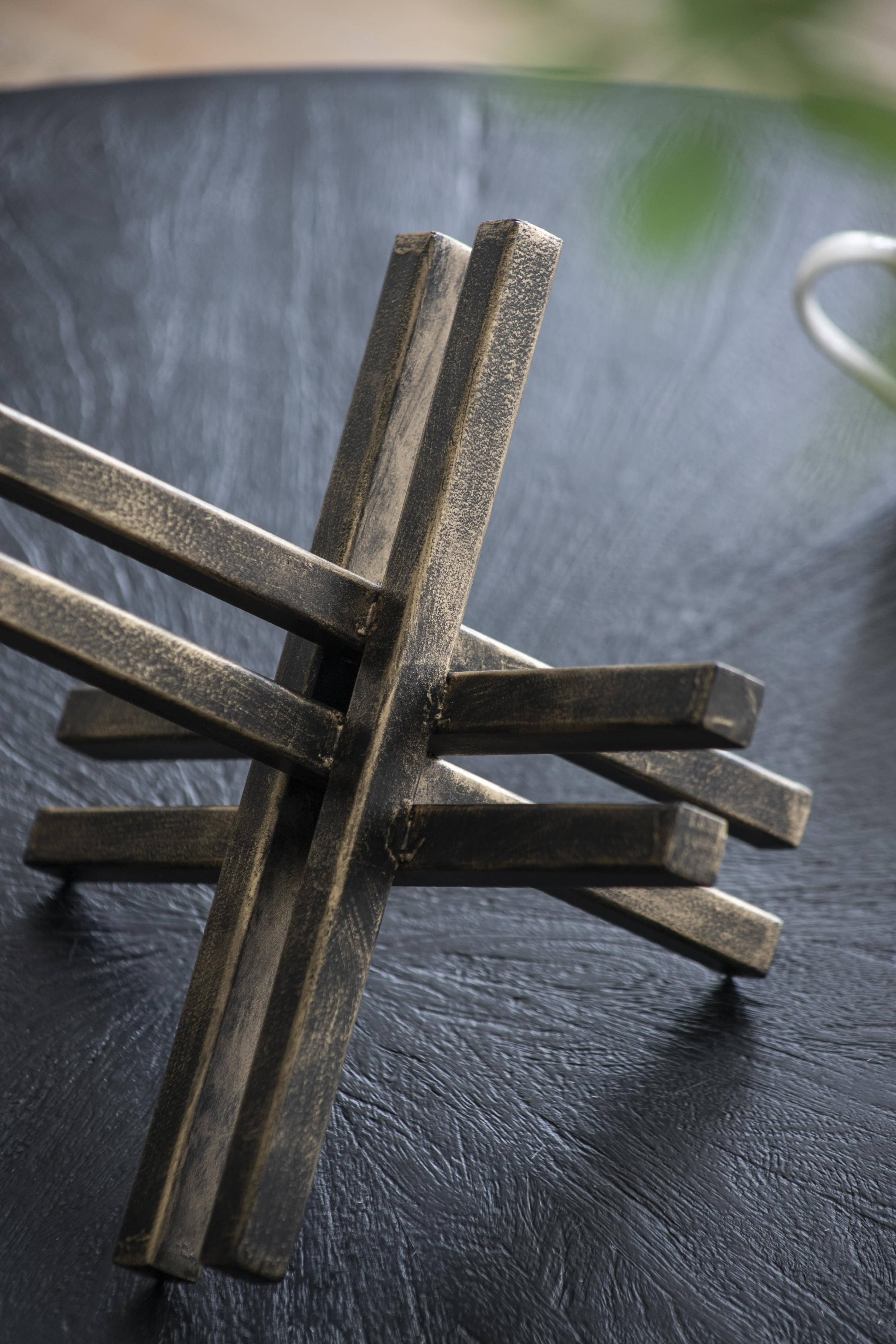 Modern Geometric Iron Sculpture