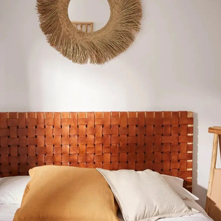 Handwoven Leather Headboard