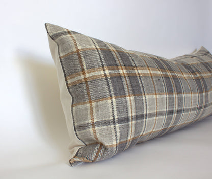 Nolan Brown Plaid Throw Pillow