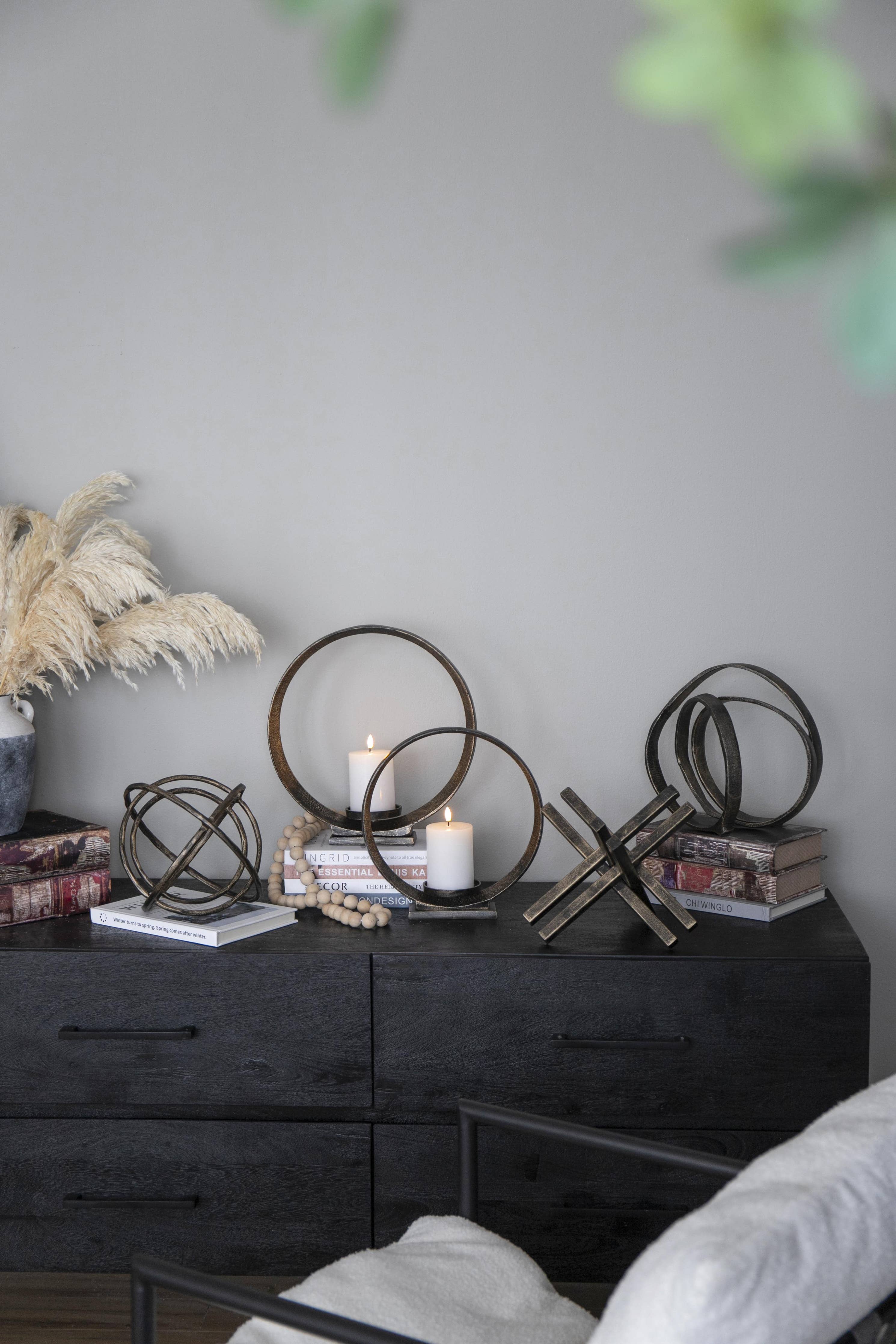 Modern Geometric Iron Sculpture