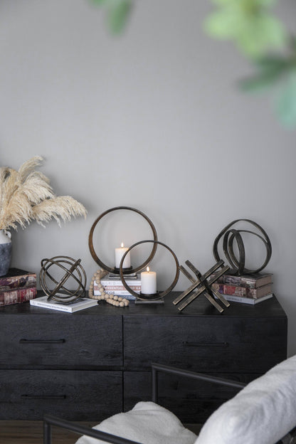 Modern Geometric Iron Sculpture