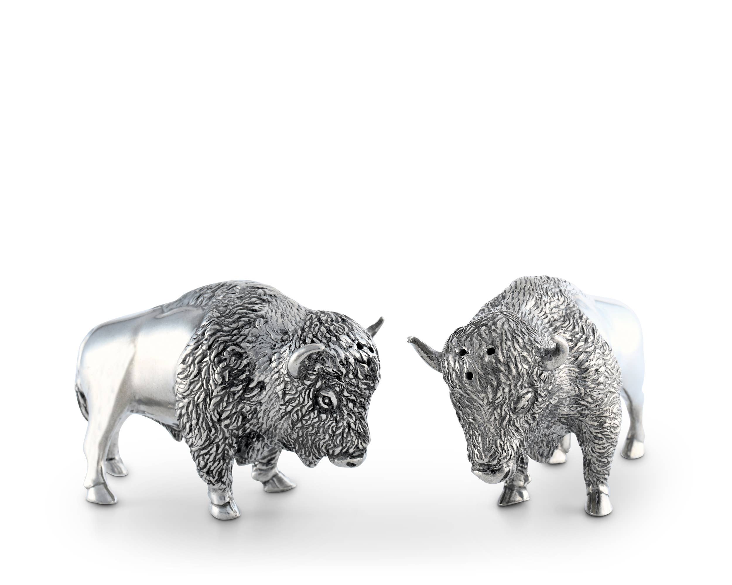 Pewter Bison Salt &amp; Pepper Set